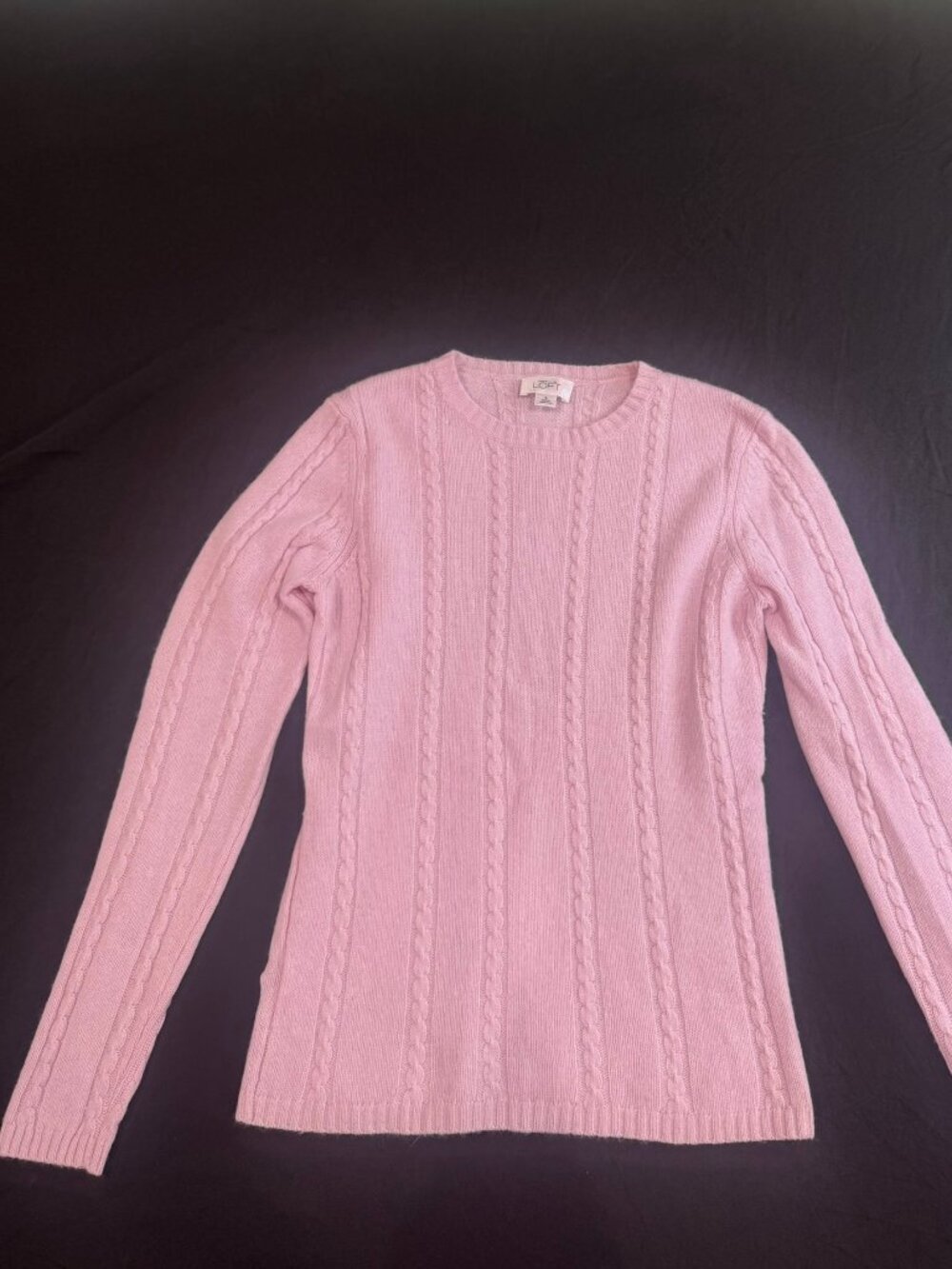 Ann Taylor LOFT Pink wool Angora cashmere Cable knit Sweater S